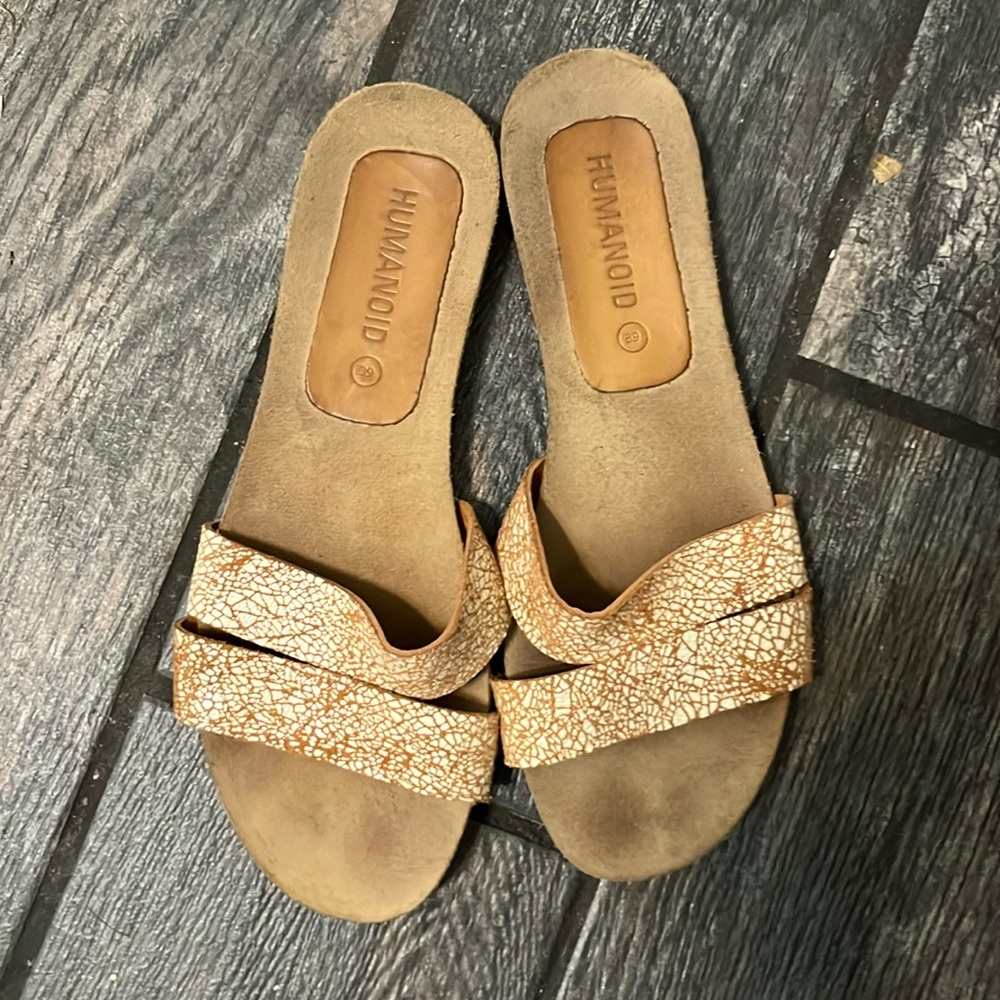 Humanoid sandals mules slides flats strappy Sloppy Float Sunset"